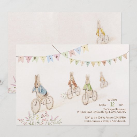 Peter de Konijnenkonijn Genderneutraal Baby shower Kaart (Voorkant / Achterkant)