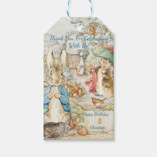 Peter de Konijnentuin Verjaardag Cadeaulabel (Voorkant)
