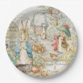 Peter de Konijnentuin Verjaardag Papieren Bordje (Voorkant)