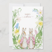 Peter de Konijnentweeling Bloeit Roze Baby shower Kaart (Achterkant)