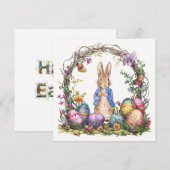 Peter de Paashaas Easter Eggs Feestdagenkaart (Voorkant / Achterkant)