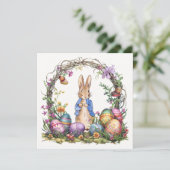 Peter de Paashaas Easter Eggs Feestdagenkaart (Staand voorkant)