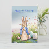 Peter de paashaas Gelukkig Pasen Feestdagenkaart (Staand voorkant)