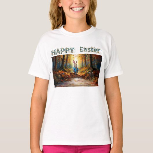 Peter de Paashaas met Easter Egg Basket T-shirt (Voorkant)