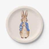 Peter de Rabbit Beige background Papieren Bordje (Voorkant)