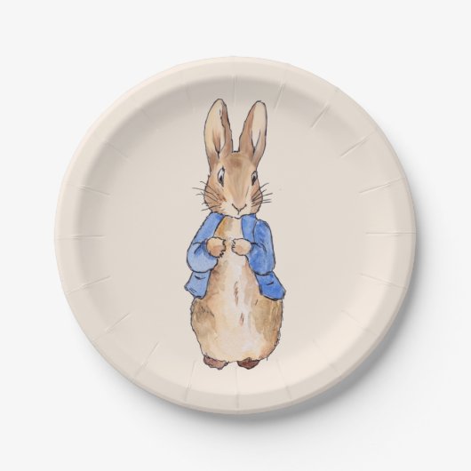 Peter de Rabbit Beige background Papieren Bordje (Voorkant)