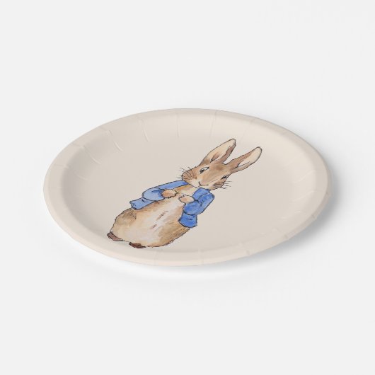 Peter de Rabbit Beige background Papieren Bordje (Gekanteld)