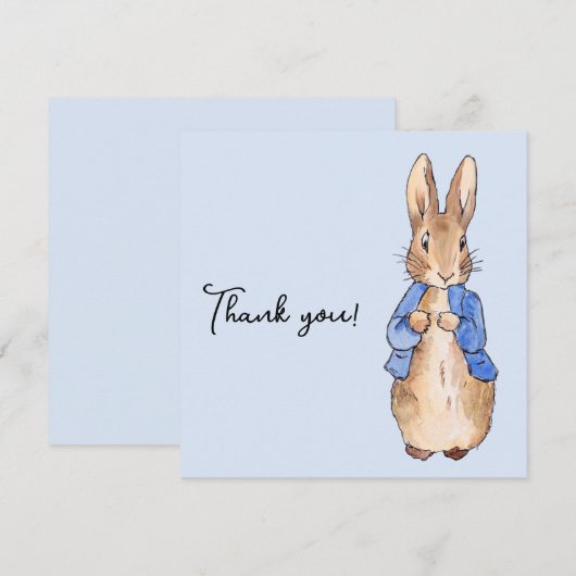 Peter de Rabbit "Dank je!" tekst Dank je Bedankkaart (Voorkant / Achterkant)