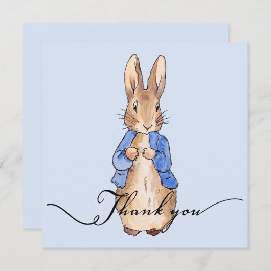 Peter de Rabbit "Dank je!" tekst Dank je Bedankkaart (Voorkant / Achterkant)