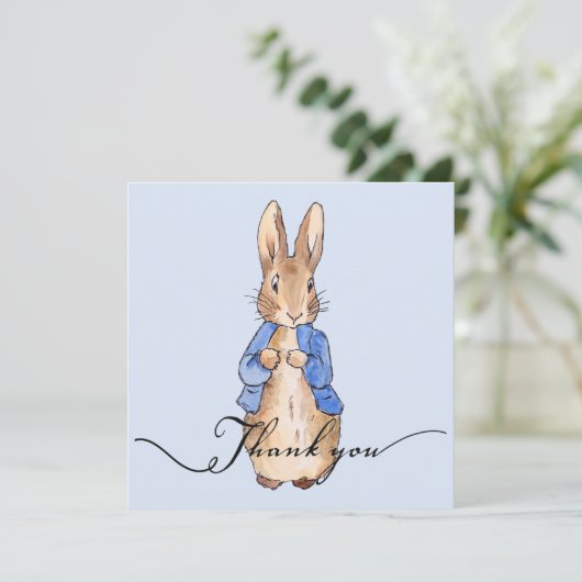 Peter de Rabbit "Dank je!" tekst Dank je Bedankkaart (Staand voorkant)