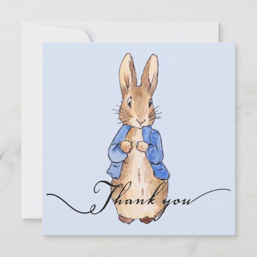 Peter de Rabbit "Dank je!" tekst Dank je Bedankkaart (Voorkant)