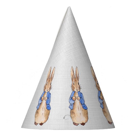 Peter de Rabbit Gray Linen achtergrond Feesthoedjes (Links)