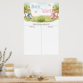 Peter De Rebbit Jongen of Meisje Geslacht Onthulle Poster (Keuken)