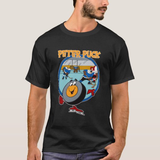 Peter Design Puck Cartoon Character Classic T-shirt (Voorkant)
