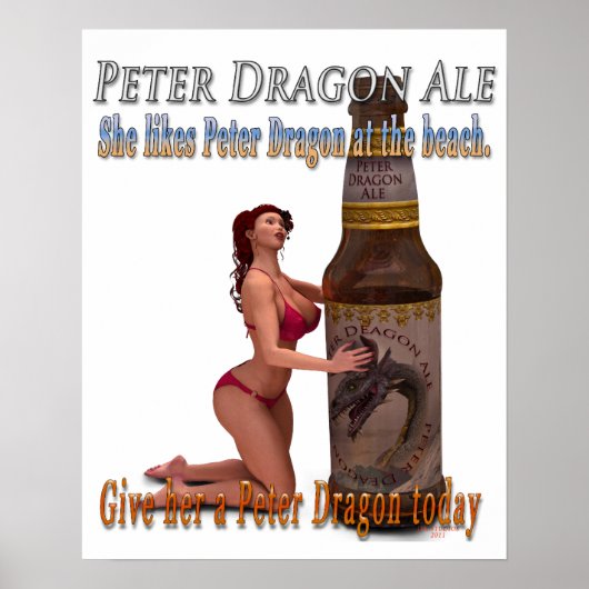 Peter Dragon Ale Beach Poster (Voorkant)