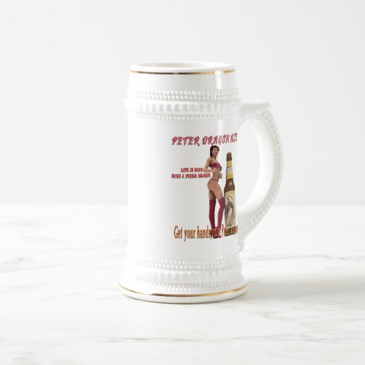 Peter Dragon Ale het leven is goed Bierpul (Voorkant rechts)