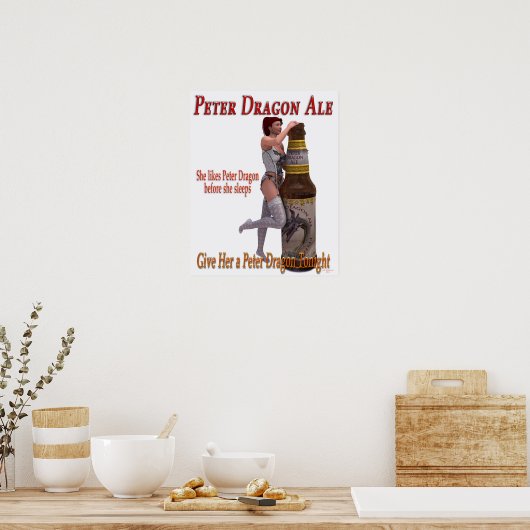 Peter Dragon Ale voor ze slaapt Poster (Keuken)