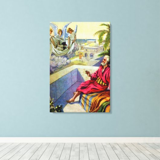 Peter en de Romeinse kapitein Wrapped Canvas (Insitu (Houten vloer))