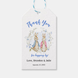 Peter en Flopsy Bunny Verjaardag Gift Label Cadeaulabel