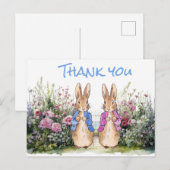 Peter en Flopsy in hun tuin Briefkaart (Voorkant / Achterkant)