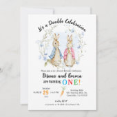 Peter en Flopsy Konijn Broers en Zussen Verjaardag Kaart (Voorkant)