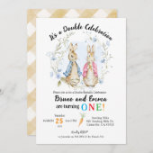 Peter en Flopsy Konijn Broers en Zussen Verjaardag Kaart (Voorkant / Achterkant)