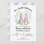 Peter en Flopsy Konijn Broers en Zussen Verjaardag Kaart (Voorkant / Achterkant)