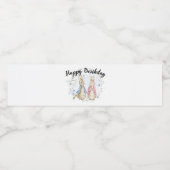 Peter en Flopsy Rabbit zijn jarig Waterfles Etiket (Enkel label)