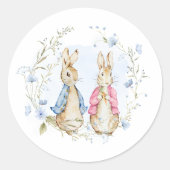 Peter en Flopsy Witte Sticker Label (Voorkant)