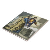 Peter en John aan de Sepulcher, van een bijbeltje Tegeltje (Zijkant)