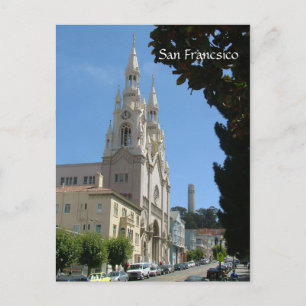 Peter en Paul Church en de Coit-toren Briefkaart