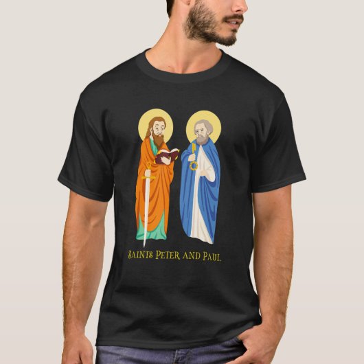 Peter en Paul Katholieke Feast Day Keys to T T-shirt (Voorkant)