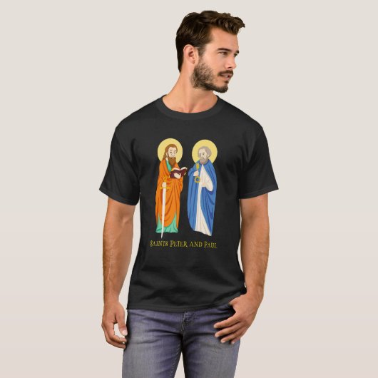 Peter en Paul Katholieke Feast Day Keys to T T-shirt (Voorkant volledig)