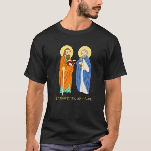 Peter en Paul Katholieke Feast Day Keys to T T-shirt (Voorkant)