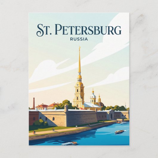 Peter en Paulvesting Rusland Briefkaart (Voorkant)