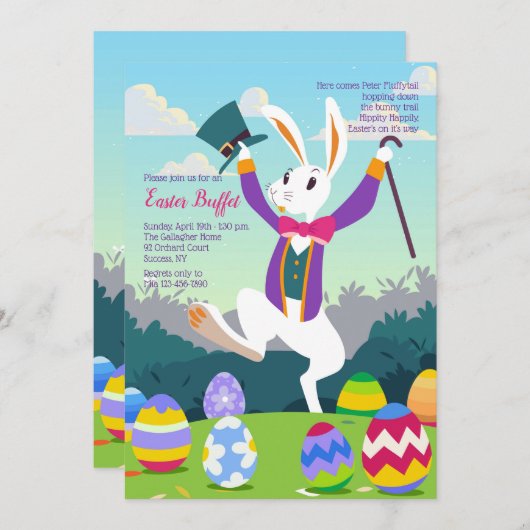 Peter Fluffytail Easter Kaart (Voorkant / Achterkant)