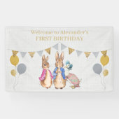 Peter het konijn 1e Verjaardag banner (Horizontaal)