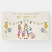 Peter het konijn 1e Verjaardag banner (Horizontaal)