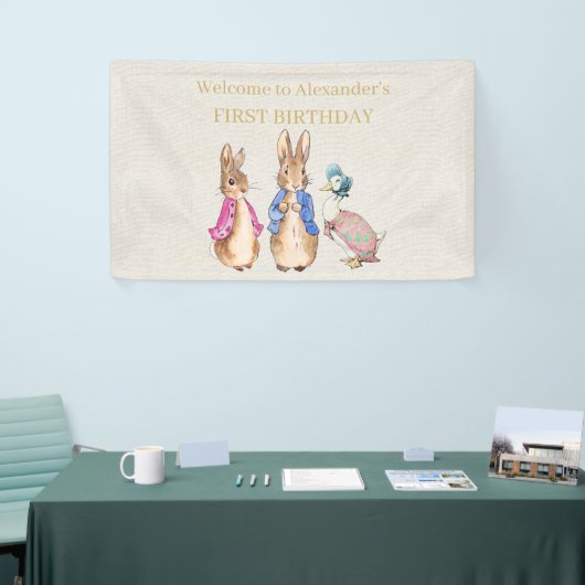 Peter het konijn 1e Verjaardag banner (Beurs)
