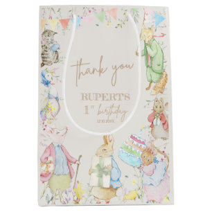 Peter het Konijn 1e verjaardag beige neutraal Medium Cadeauzakje
