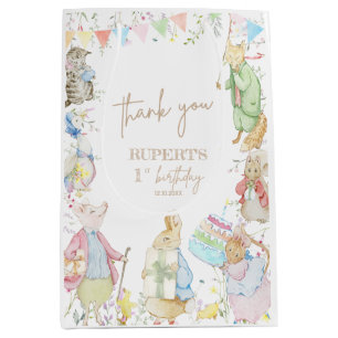 Peter het konijn 1e verjaardag genderneutraal medium cadeauzakje