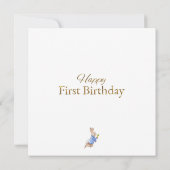 Peter het konijn 1e Verjaardag Kaart (Achterkant)