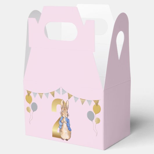 Peter het Konijn 2e verjaardag Roze Bedankdoosjes (Geopend)