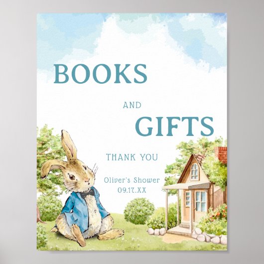 Peter Het Konijn Baby shower Boeken & Geschenken T Poster (Voorkant)