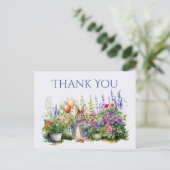 Peter het konijn ballonnen tuin Dank je Briefkaart (Staand voorkant)