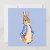 Peter het konijn blauwe achtergrond    bedankkaart (Voorkant)