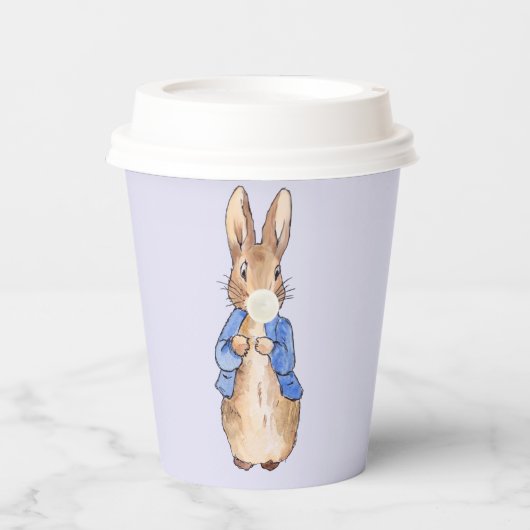 Peter het Konijn Blowing Witte Bubble Gum Papieren Bekers (Voorkant)