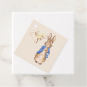 Peter het Konijn Dank je Beige Bedankjes Labels (In situ)