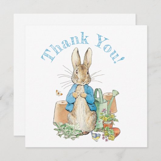 Peter het konijn Dank u Bedankkaart (Voorkant / Achterkant)