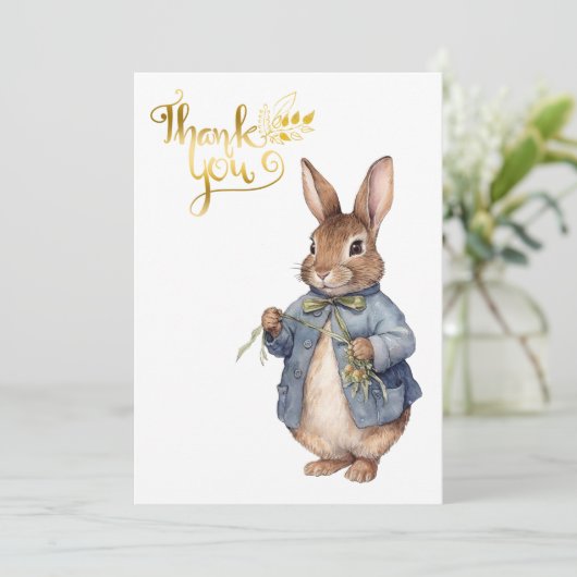 Peter het konijn Dank u Bedankkaart (Staand voorkant)